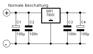 Stabilisierte Spannungsquelle 5V / 12V mit dem 7805 Spannungsregler 
